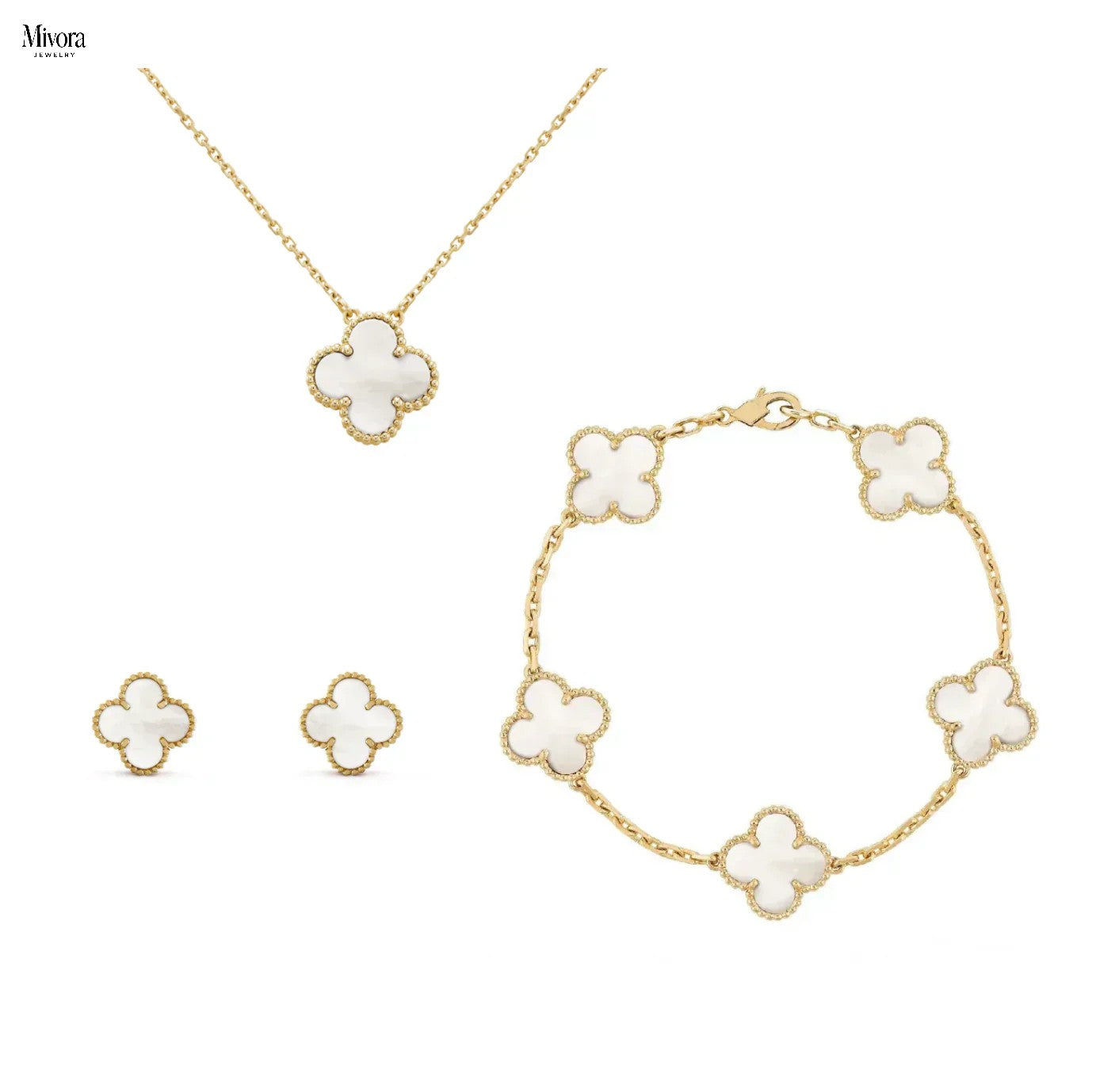 GOLD WHITE LUXE | CLOVER SET