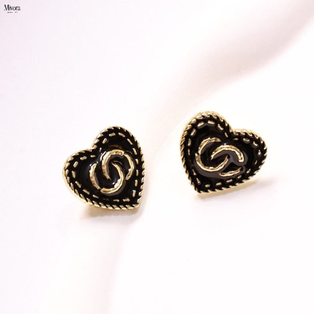 Mivora® DOUBLE C HEART EARRINGS