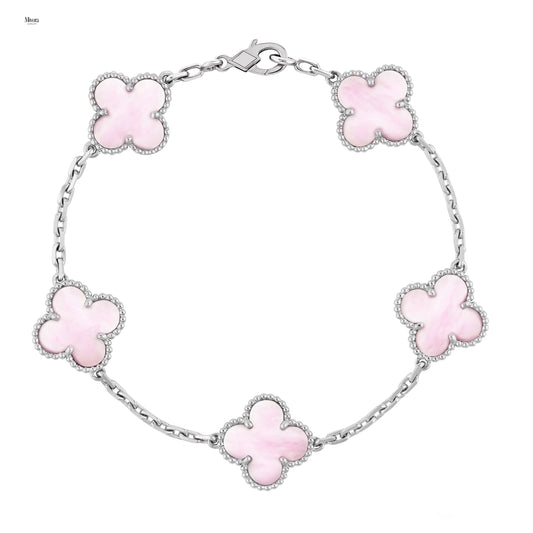 CLOVER BRACELET | SILVER PINK