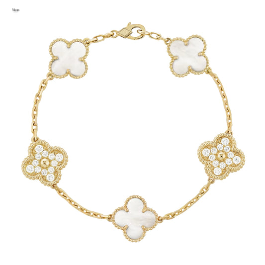 DELUXE CLOVER BRACELET | WHITE GOLD