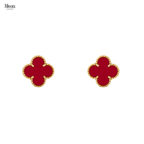 CLOVER EARRINGS | RED GOLD