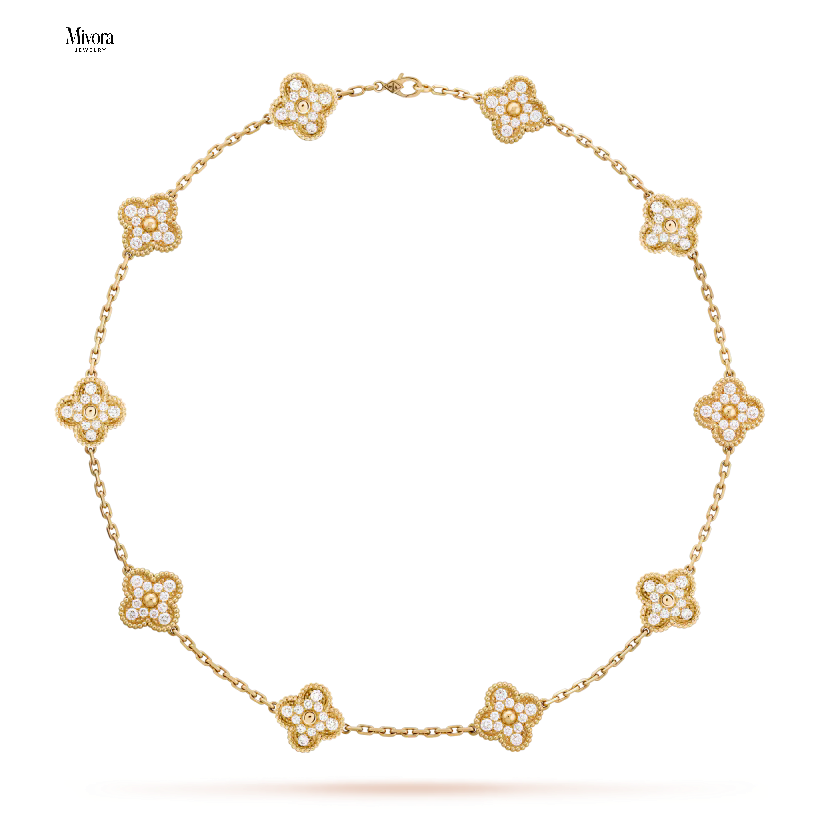 CLOVER DIAMOND NECKLACE 10 | GOLD