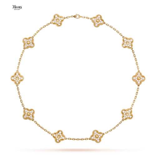 CLOVER DIAMOND NECKLACE 10 | GOLD