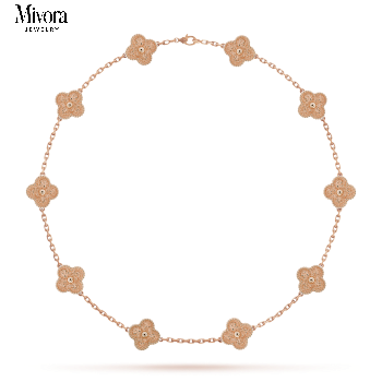 CLOVER DIAMOND NECKLACE 10 | ROSE GOLD