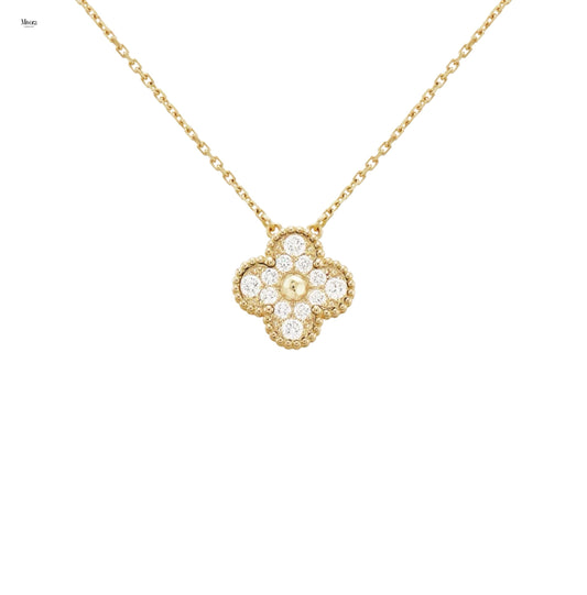 CLOVER DIAMOND NECKLACE | GOLD