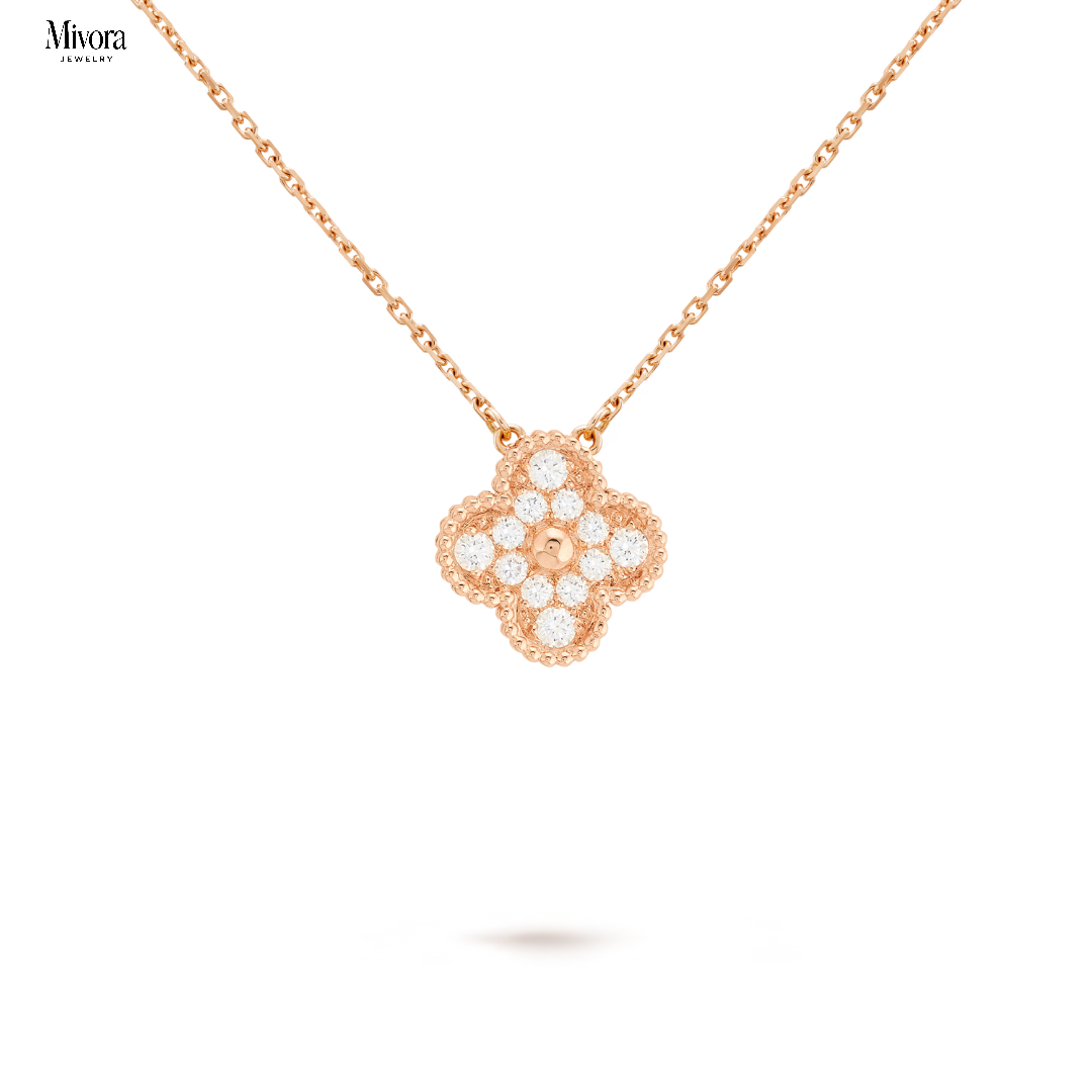 CLOVER DIAMOND NECKLACE | ROSE GOLD