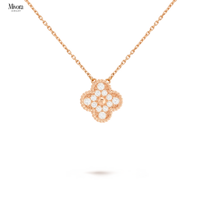 CLOVER DIAMOND NECKLACE | ROSE GOLD