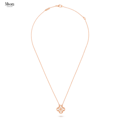 CLOVER DIAMOND NECKLACE | ROSE GOLD
