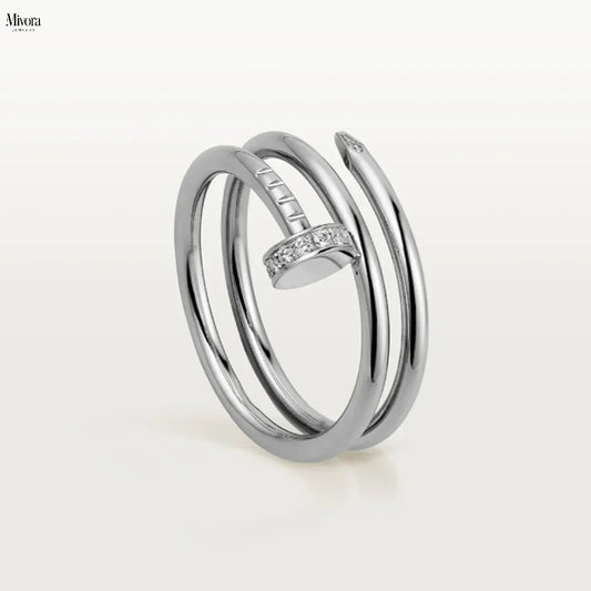 DOUBLE NAIL RING | SILBER