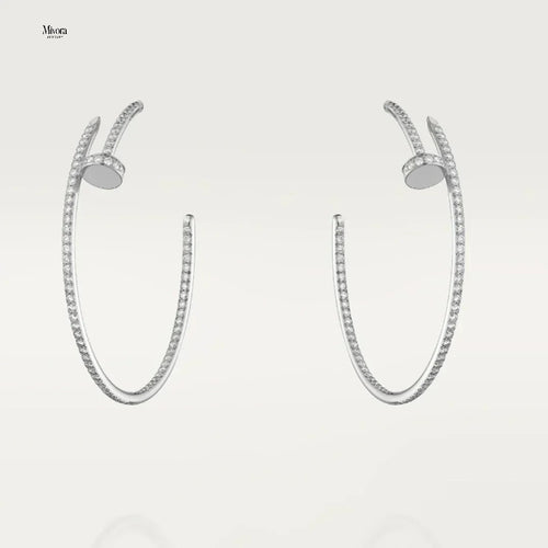 NAIL EARRINGS DIAMOND | SILBER