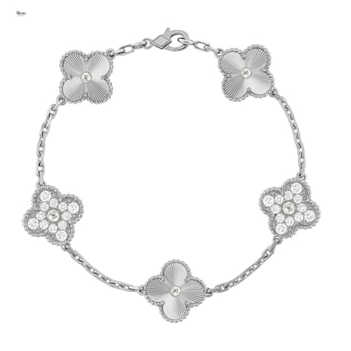 DELUXE CLOVER DIAMOND BRACELET | SILVER