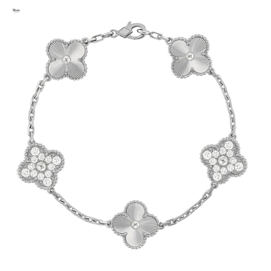 DELUXE CLOVER DIAMOND BRACELET | SILVER