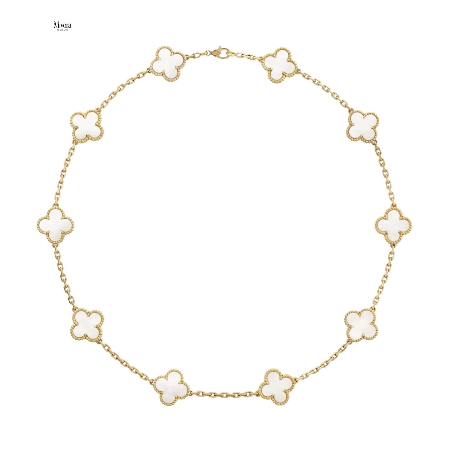 CLOVER NECKLACE 10 | WHITE GOLD