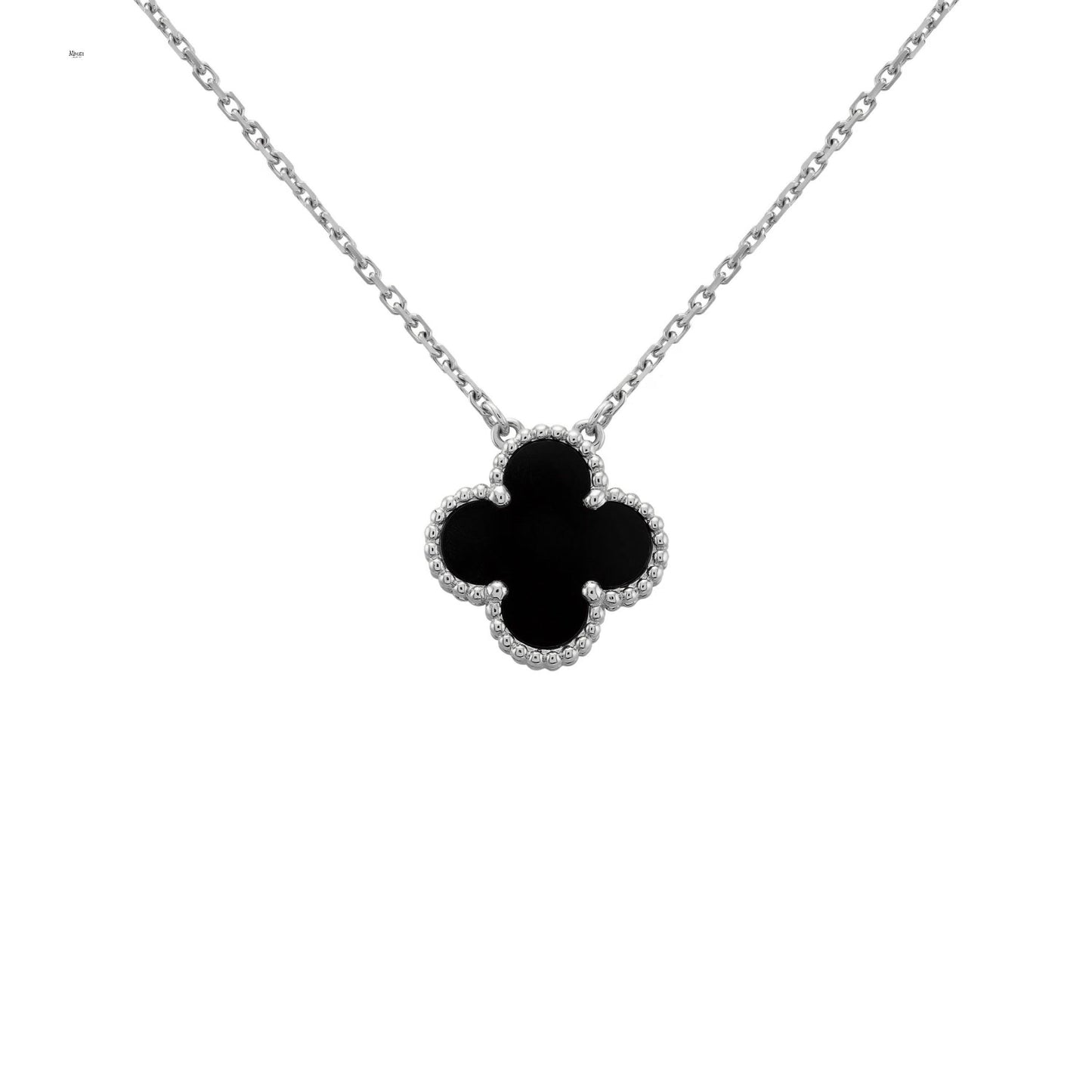 CLOVER NECKLACE | SILVER BLACK
