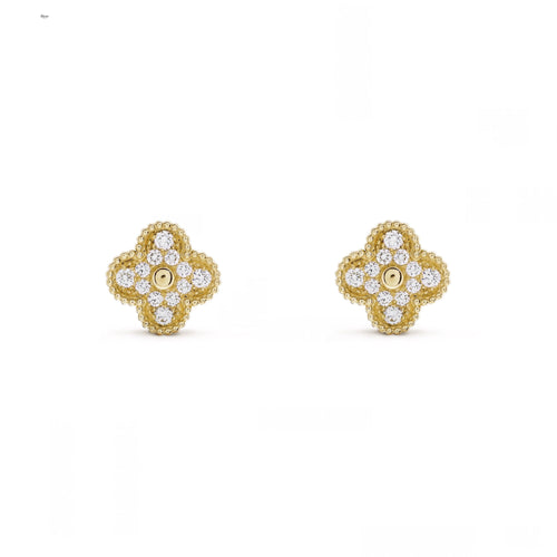 CLOVER DIAMOND EARRINGS | GOLD