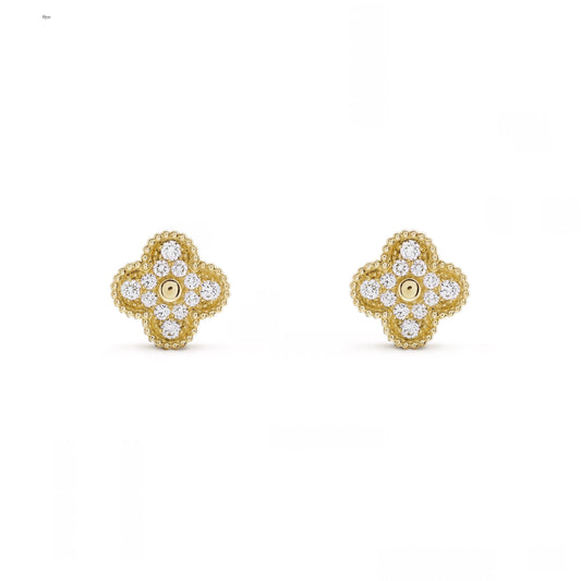 CLOVER DIAMOND EARRINGS | GOLD