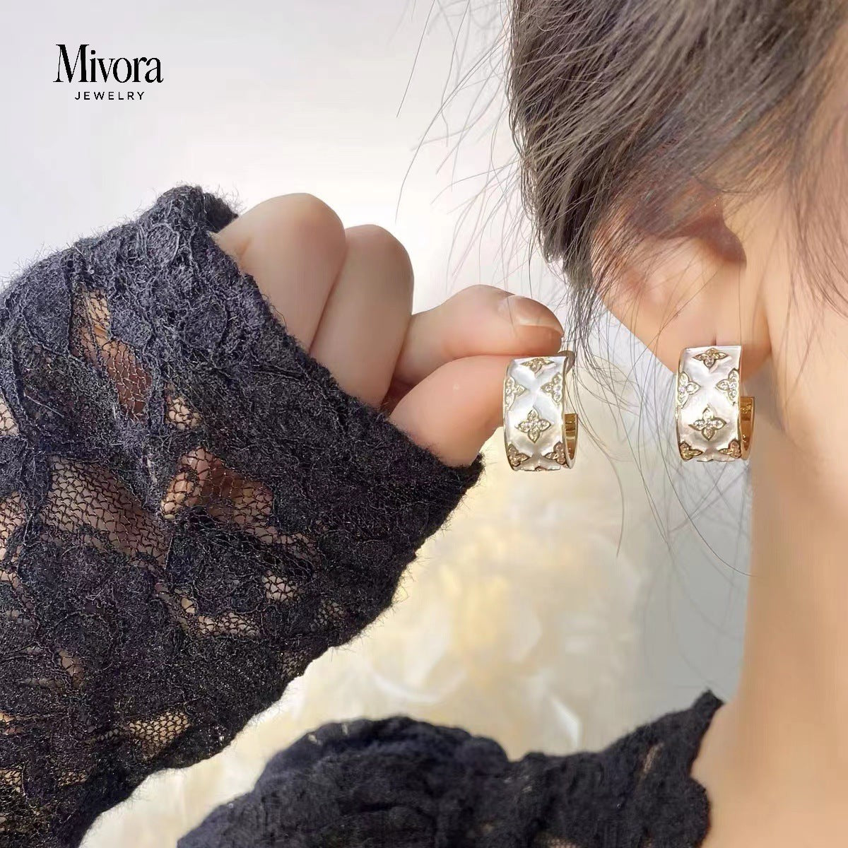 FOUR-LEAF CLOVER EARRINGS + RINGS