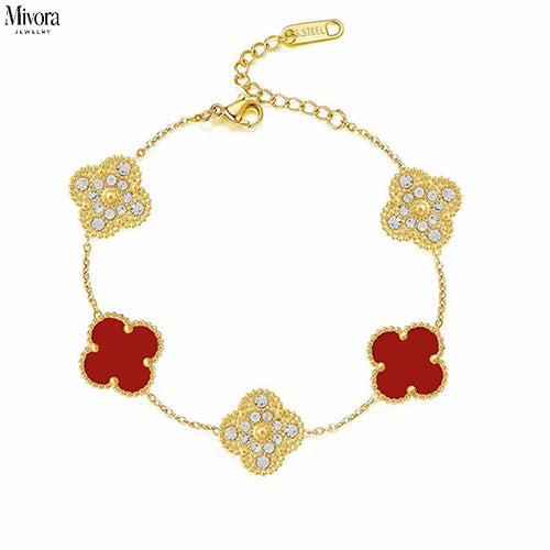 DELUXE CLOVER BRACELET | RUBY