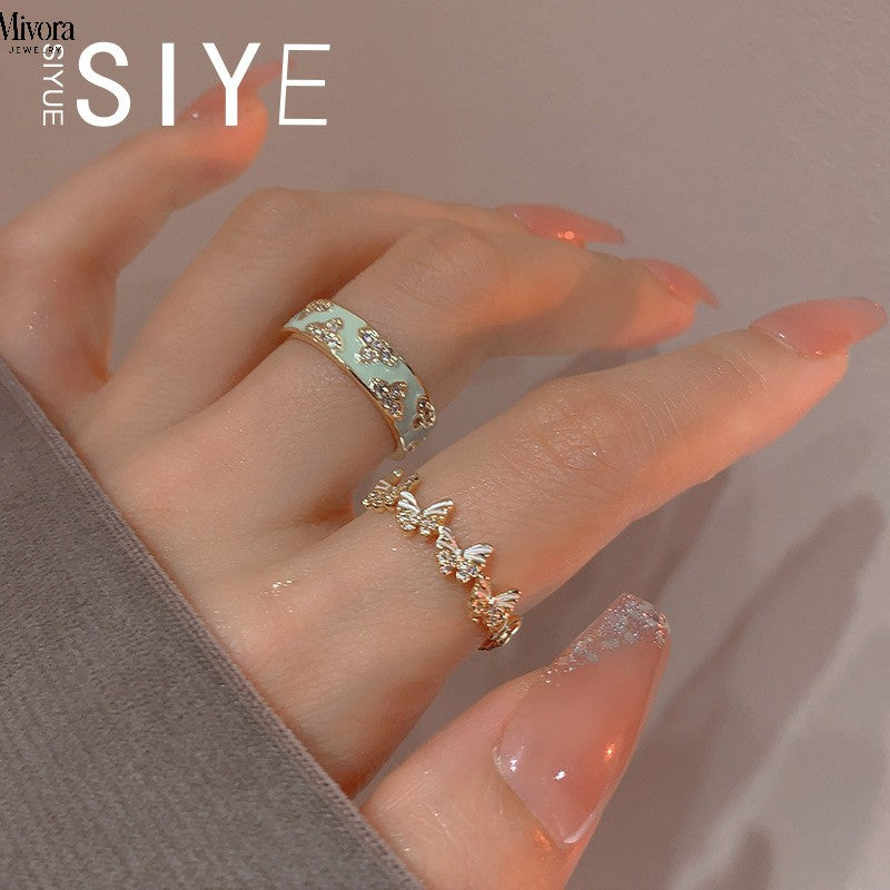 Mivora® ENAMEL BUTTERFLY ADJUSTABLE RING