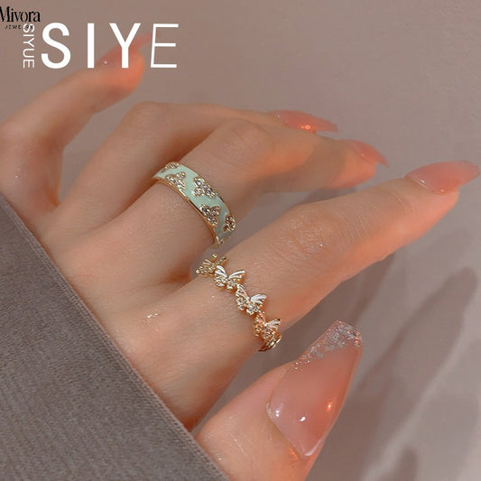Mivora® ENAMEL BUTTERFLY ADJUSTABLE RING