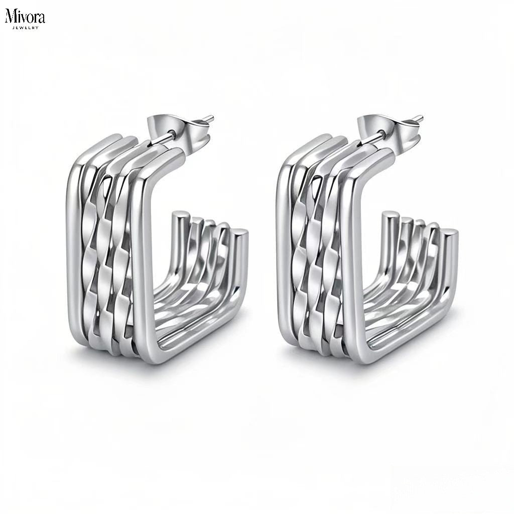 Mivora® SCULPTED HOOP EARRINGS