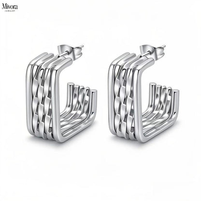 Mivora® SCULPTED HOOP EARRINGS