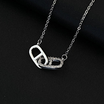 Mivora® DOUBLE C&D CRYSTAL NECKLACE