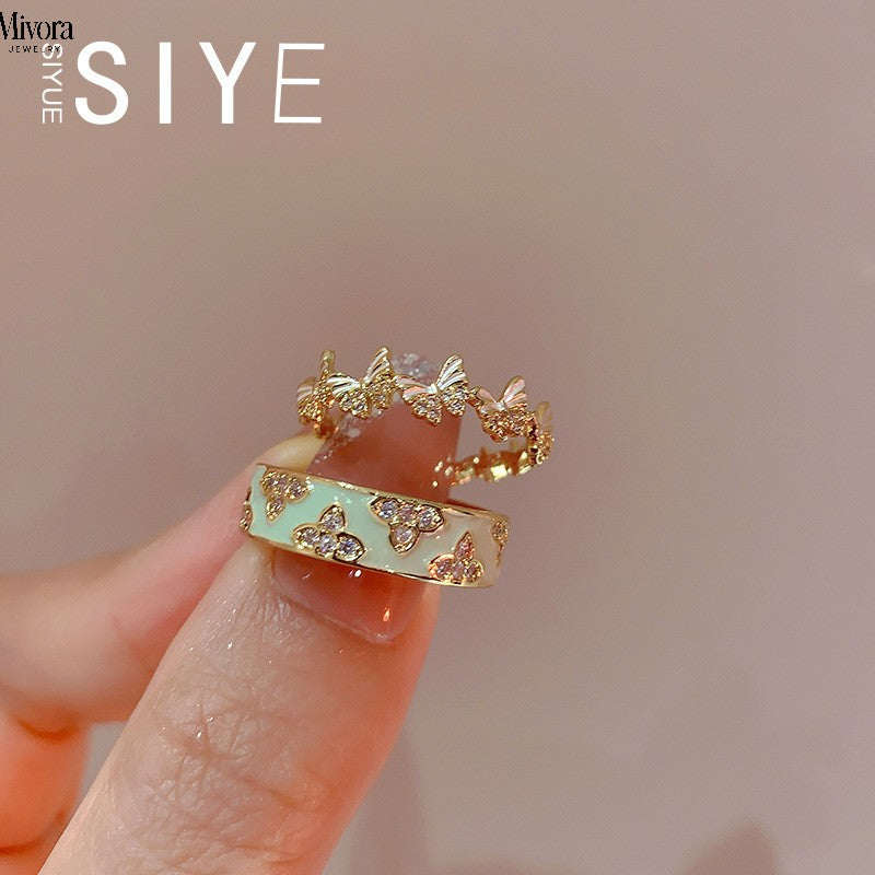 Mivora® ENAMEL BUTTERFLY ADJUSTABLE RING