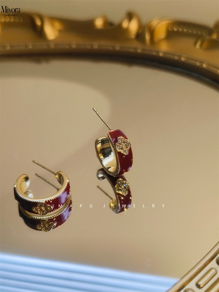 Mivora® ENAMEL CLOVER SIGNATURE EARRINGS