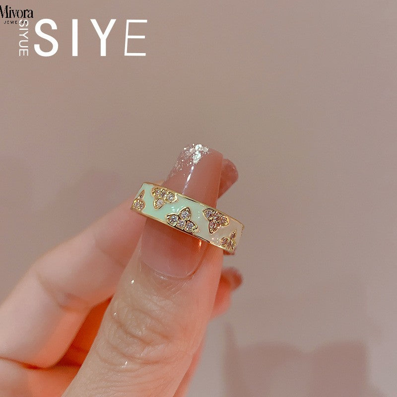 Mivora® ENAMEL BUTTERFLY ADJUSTABLE RING