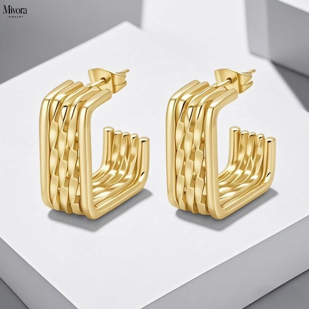 Mivora® SCULPTED HOOP EARRINGS