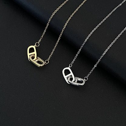 Mivora® DOUBLE C&D CRYSTAL NECKLACE