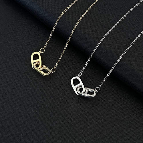 Mivora® DOUBLE C&D CRYSTAL NECKLACE