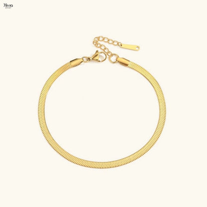 GIA GOLD HERRINGBONE ANKLET