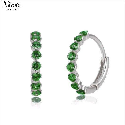 EARRINGS LE CHIC | SILVER EMERALD