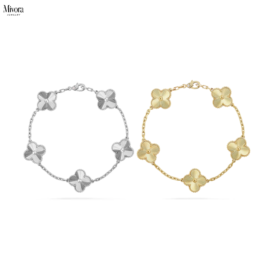 CLOVER BRACELET SET | GOLD SILVER