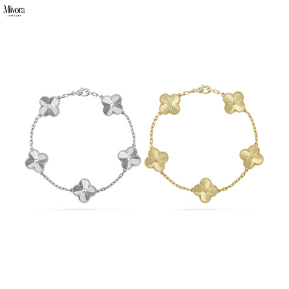 CLOVER BRACELET SET | GOLD SILVER