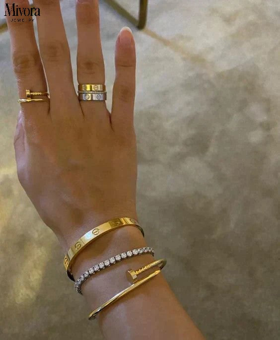 GOLD RED | STACKABLE BRACELET SET